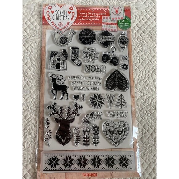 Cardmaking Papercraft Scandi Christmas Stamp Snowflake Embossing Folder - New - Picture 12 of 12